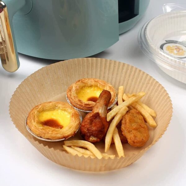 Air Fryer Disposable Paper Liner Non-stick Disposable Liners, 200PCS Air Fryer Disposable Paper Liners, 6.3In Round Air Fryer Parchment Paper - Imagen 8