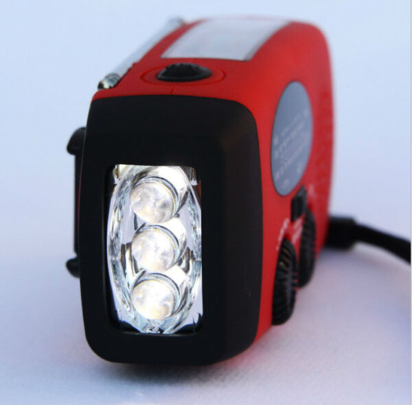 Solar hand crank USB charging radio flashlight - Imagen 4