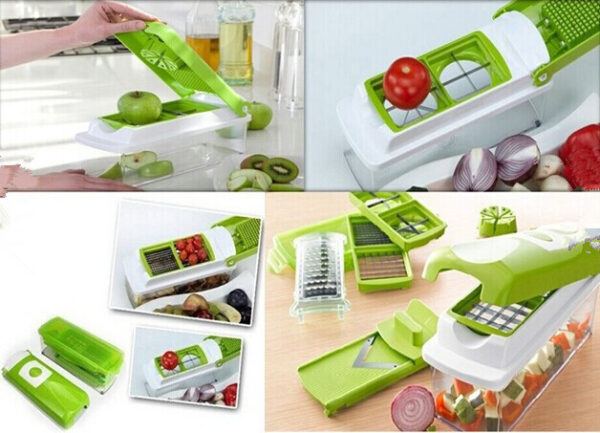 12pcs Multifunctional Vegetable Chopper Handle Food Grate Food Chopper Vegetable Slicer Dicer Cut Kitchen Gadgets - Imagen 7