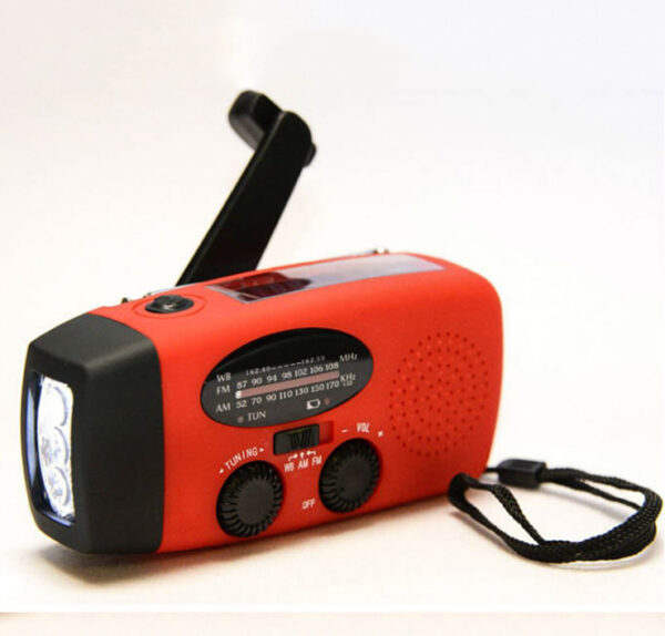 Solar hand crank USB charging radio flashlight - Imagen 3