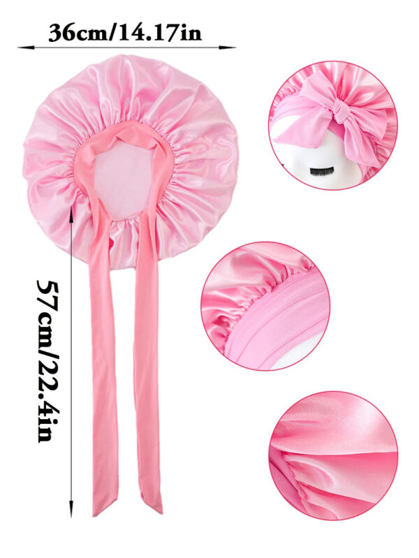New Silk Bonnet For Sleeping Women Satin Bonnet Hair Bonnet Night Sleep Cap Scarf Wrap For Curly Hair With Tie Band For Curly Hair - Imagen 2