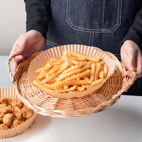 Air Fryer Disposable Paper Liner Non-stick Disposable Liners, 200PCS Air Fryer Disposable Paper Liners, 6.3In Round Air Fryer Parchment Paper - Imagen 2