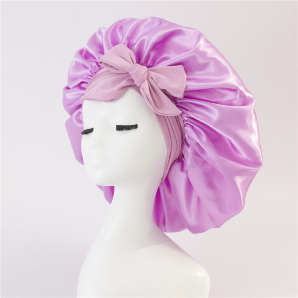 New Silk Bonnet For Sleeping Women Satin Bonnet Hair Bonnet Night Sleep Cap Scarf Wrap For Curly Hair With Tie Band For Curly Hair - Imagen 3