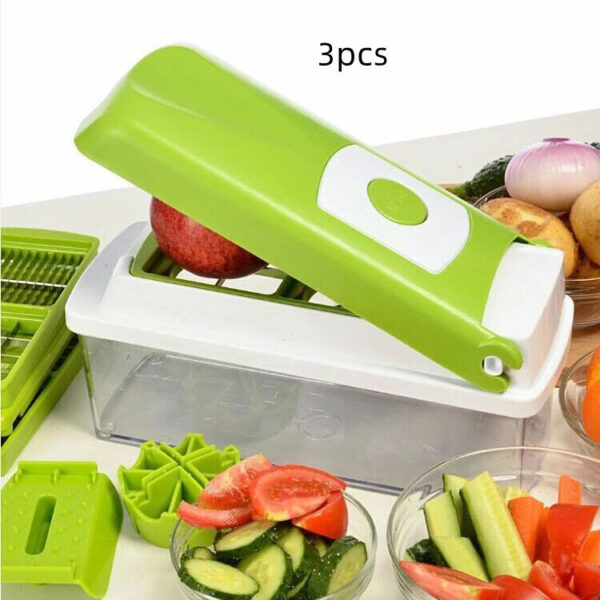 12pcs Multifunctional Vegetable Chopper Handle Food Grate Food Chopper Vegetable Slicer Dicer Cut Kitchen Gadgets - Imagen 5