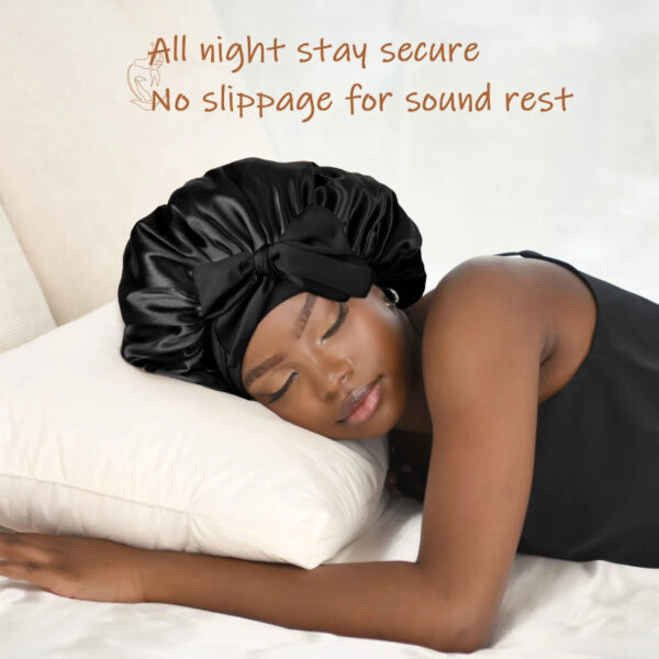 New Silk Bonnet For Sleeping Women Satin Bonnet Hair Bonnet Night Sleep Cap Scarf Wrap For Curly Hair With Tie Band For Curly Hair - Imagen 10