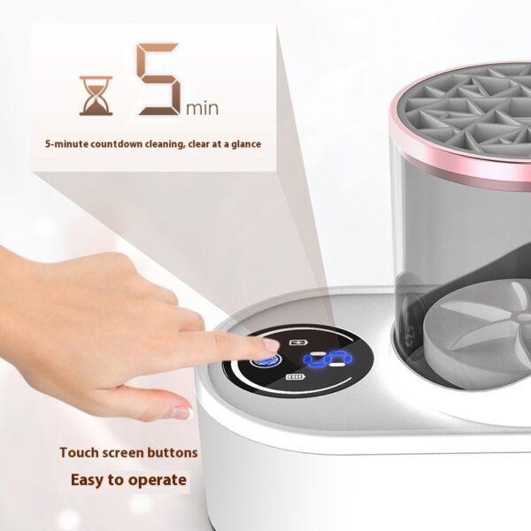 Electric Makeup Brush Cleaner Rechargeable Makeup Brushes Cleaning Tool Automatic Makeup Brush Cleaning Stand Device - Imagen 4