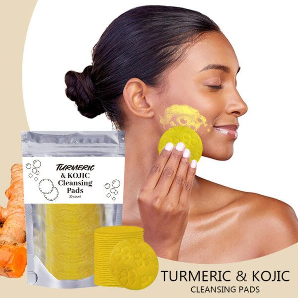 Turmeric Exfoliating Cleansing Pads Compressed Facial Sponges Skin Care Tools For Face Clogged Pores Excess Oil Cleansing - Imagen 6
