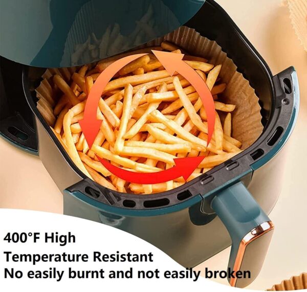 Air Fryer Disposable Paper Liner Non-stick Disposable Liners, 200PCS Air Fryer Disposable Paper Liners, 6.3In Round Air Fryer Parchment Paper - Imagen 6
