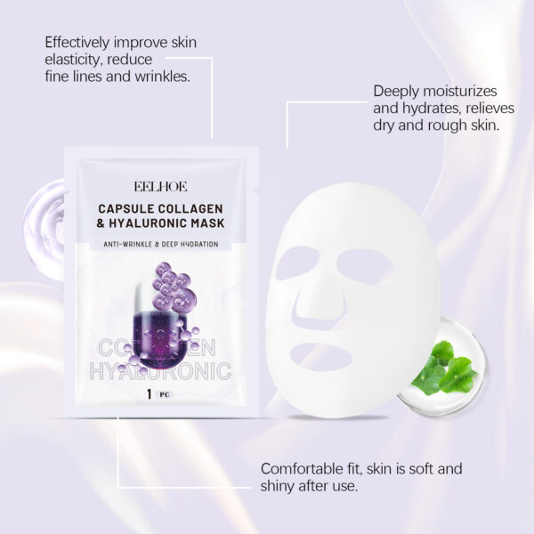 EELHOE Collagen Mask Pack Hydrating Moisturizing Lifting Facial Skin Moisturizing Skin / Mascarilla de colágeno EELHOE, hidratante, reafirmante y reafirmante para la piel facial. - Imagen 3