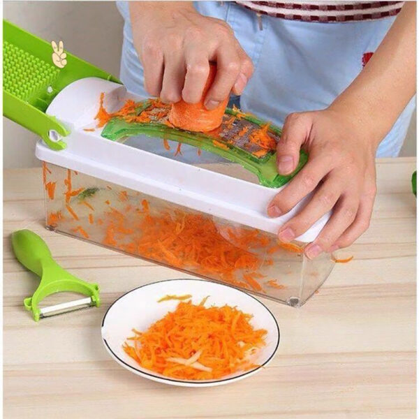 12pcs Multifunctional Vegetable Chopper Handle Food Grate Food Chopper Vegetable Slicer Dicer Cut Kitchen Gadgets - Imagen 4