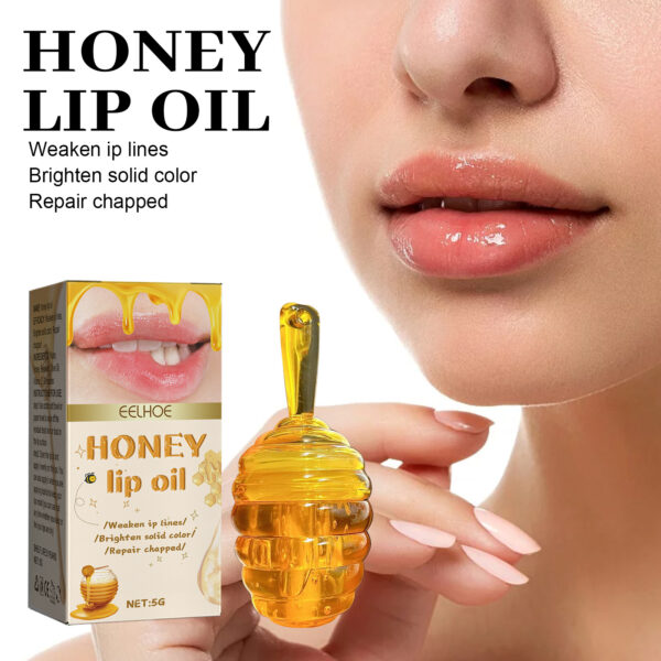 Aceite de labios con miel EELHOE, reduce las líneas de los labios, previene el agrietamiento y la descamación, aceite hidratante para el cuidado de los labios. / EELHOE Honey Lip Oil, Reduces Lip Lines, Prevents Cracking And Peeling, Moisturizing Lip Care Oil. - Imagen 3
