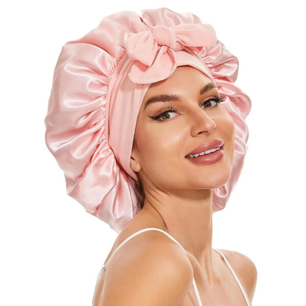 New Silk Bonnet For Sleeping Women Satin Bonnet Hair Bonnet Night Sleep Cap Scarf Wrap For Curly Hair With Tie Band For Curly Hair - Imagen 4