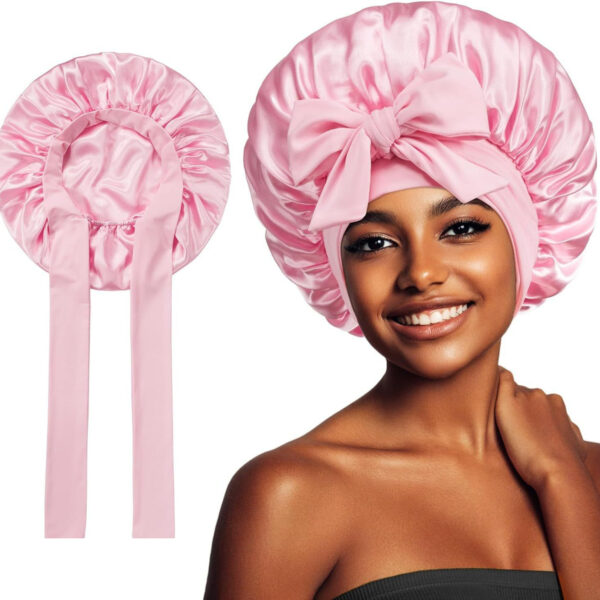 New Silk Bonnet For Sleeping Women Satin Bonnet Hair Bonnet Night Sleep Cap Scarf Wrap For Curly Hair With Tie Band For Curly Hair - Imagen 8