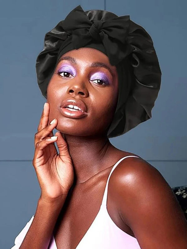 New Silk Bonnet For Sleeping Women Satin Bonnet Hair Bonnet Night Sleep Cap Scarf Wrap For Curly Hair With Tie Band For Curly Hair - Imagen 6