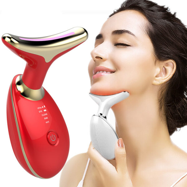 EMS Thermal Neck Lifting And Tighten Massager Electric Microcurrent Wrinkle Remover - Imagen 2