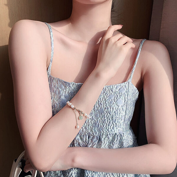 Pulsera ajustable de perlas de agua dulce irregulares para mujer / Women Irregular Freshwater Pearl Adjustable Bracelet - Imagen 4