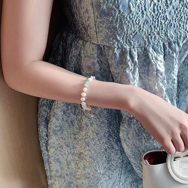 Pulsera ajustable de perlas de agua dulce irregulares para mujer / Women Irregular Freshwater Pearl Adjustable Bracelet - Imagen 6
