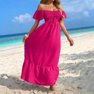 Vestido playero sexy sin tirantes para mujer / Beach Strapless Sexy Women's Clothing Dress