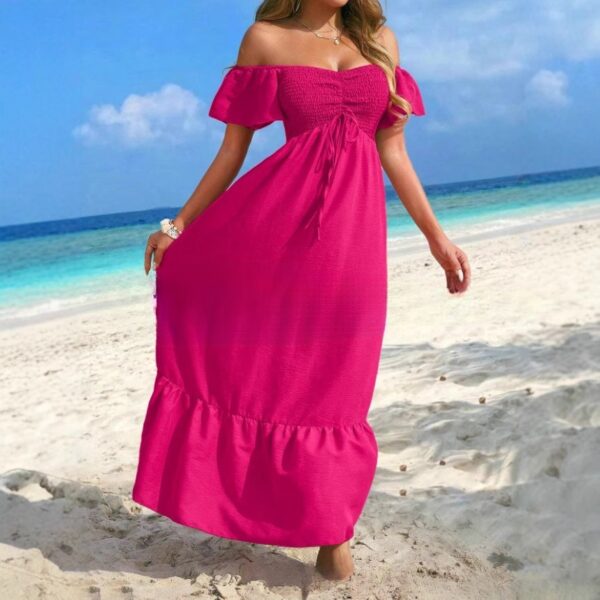 Vestido playero sexy sin tirantes para mujer / Beach Strapless Sexy Women's Clothing Dress