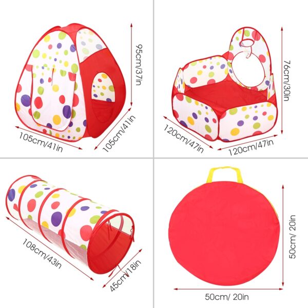 Tienda de campaña 3 en 1 para gatear con túnel para niños, con bolsa de almacenamiento para viajes en interiores y exteriores (pelotas no incluidas). / 1Pc 3 In 1 Child Crawl Tunnel Tent Kids Play Tent With Storage Bag For Indoor Outdoor Travel Balls Not Included - Imagen 7