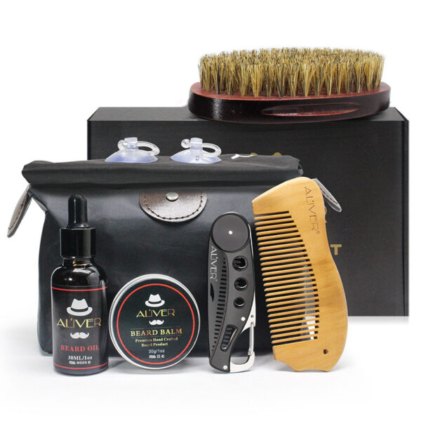 Set de afeitado de barba y cabello para hombre, herramienta de baño, cepillo, peine, tijeras de afeitar, set de peinado limpio / bMan Hair Beard Shaving Set Bathroom Tool Brush Comb Shaving Scissors Clean Styling Set - Imagen 9