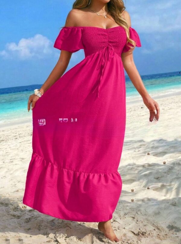 Vestido playero sexy sin tirantes para mujer / Beach Strapless Sexy Women's Clothing Dress - Imagen 7