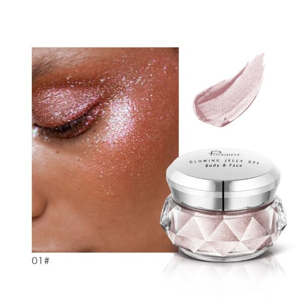 Iluminador facial, gel gelatinoso, sombra de ojos de sirena, brillo corporal, brillo para festivales, maquillaje, iluminador líquido dorado, bronceador. / Face Highlighter Jelly Gel Mermaid Eyeshadow Glow Body Glitter Festival Makeup Iluminador Gold Liquid Highlighter Bronzer - Imagen 10