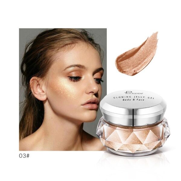 Iluminador facial, gel gelatinoso, sombra de ojos de sirena, brillo corporal, brillo para festivales, maquillaje, iluminador líquido dorado, bronceador. / Face Highlighter Jelly Gel Mermaid Eyeshadow Glow Body Glitter Festival Makeup Iluminador Gold Liquid Highlighter Bronzer - Imagen 5