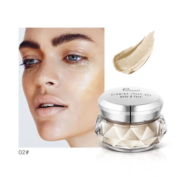 Iluminador facial, gel gelatinoso, sombra de ojos de sirena, brillo corporal, brillo para festivales, maquillaje, iluminador líquido dorado, bronceador. / Face Highlighter Jelly Gel Mermaid Eyeshadow Glow Body Glitter Festival Makeup Iluminador Gold Liquid Highlighter Bronzer - Imagen 9
