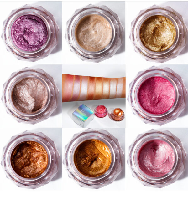 Iluminador facial, gel gelatinoso, sombra de ojos de sirena, brillo corporal, brillo para festivales, maquillaje, iluminador líquido dorado, bronceador. / Face Highlighter Jelly Gel Mermaid Eyeshadow Glow Body Glitter Festival Makeup Iluminador Gold Liquid Highlighter Bronzer - Imagen 8