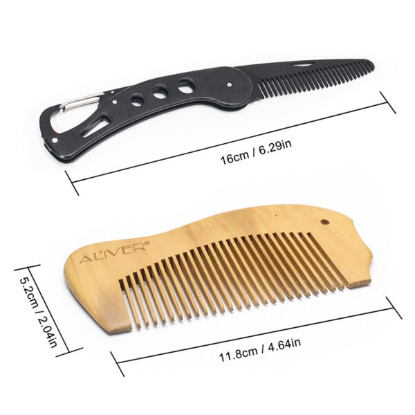 Set de afeitado de barba y cabello para hombre, herramienta de baño, cepillo, peine, tijeras de afeitar, set de peinado limpio / bMan Hair Beard Shaving Set Bathroom Tool Brush Comb Shaving Scissors Clean Styling Set - Imagen 10