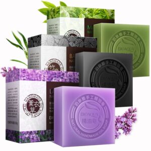 BIOAQUA Natural Organic Herbal Essential Oil Soap Whitening Handmade Soap Skin Remove Acne Deep Cleansing Face Hair Care Bath -Jabón natural orgánico de hierbas con aceites esenciales BIOAQUA, blanqueador, hecho a mano, elimina el acné, limpieza profunda, cuidado facial, capilar y de baño (China)