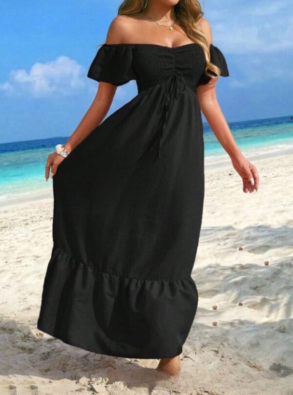 Vestido playero sexy sin tirantes para mujer / Beach Strapless Sexy Women's Clothing Dress - Imagen 10