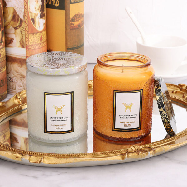 Embossed Glass Fragrance Handmade Gift Aromatherapy Soy Candles / Embossed Glass Fragrance Handmade Gift Aromatherapy Soy Candles - Imagen 3