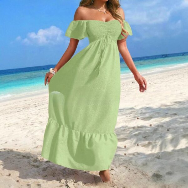 Vestido playero sexy sin tirantes para mujer / Beach Strapless Sexy Women's Clothing Dress - Imagen 8