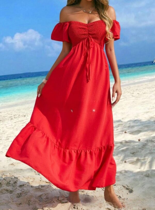 Vestido playero sexy sin tirantes para mujer / Beach Strapless Sexy Women's Clothing Dress - Imagen 2