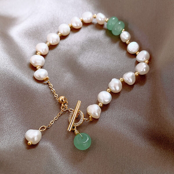 Pulsera ajustable de perlas de agua dulce irregulares para mujer / Women Irregular Freshwater Pearl Adjustable Bracelet