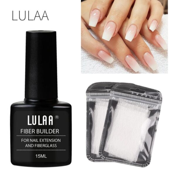 Juego de fibras para extensiones de uñas, gel reparador de uñas, lámina de soporte sin papel / Nail Extension Fiber Set Nail Extension Gel Repair Liquid Paper-free Support Sheet - Imagen 10