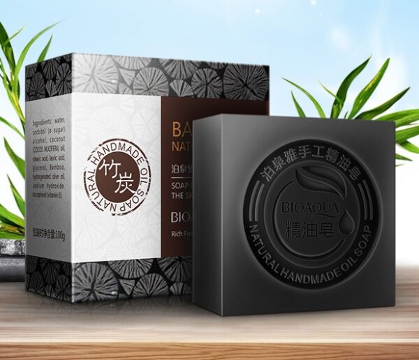 BIOAQUA Natural Organic Herbal Essential Oil Soap Whitening Handmade Soap Skin Remove Acne Deep Cleansing Face Hair Care Bath -Jabón natural orgánico de hierbas con aceites esenciales BIOAQUA, blanqueador, hecho a mano, elimina el acné, limpieza profunda, cuidado facial, capilar y de baño (China) - Imagen 2