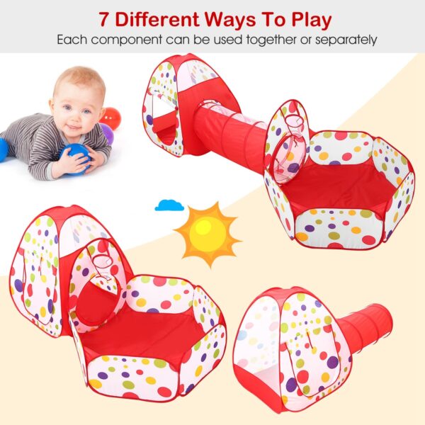Tienda de campaña 3 en 1 para gatear con túnel para niños, con bolsa de almacenamiento para viajes en interiores y exteriores (pelotas no incluidas). / 1Pc 3 In 1 Child Crawl Tunnel Tent Kids Play Tent With Storage Bag For Indoor Outdoor Travel Balls Not Included - Imagen 5