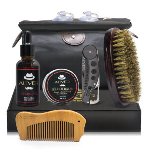 Set de afeitado de barba y cabello para hombre, herramienta de baño, cepillo, peine, tijeras de afeitar, set de peinado limpio / bMan Hair Beard Shaving Set Bathroom Tool Brush Comb Shaving Scissors Clean Styling Set