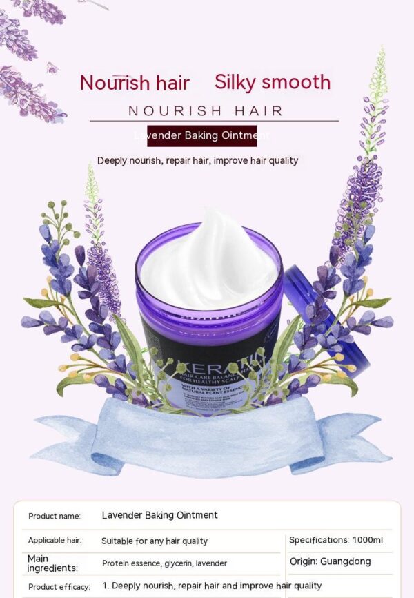 Mascarilla capilar nutritiva sin vapor de lavanda para el cuidado del cabello, reparación multiefecto, tratamiento capilar suave y maníaco, loción para el cuidado de la pielLavender / Non-Steamed Hair Care Nutrition Hair Mask Multi-Effect Repair Manic Soft Hair Treatment Skin care lotion - Imagen 10