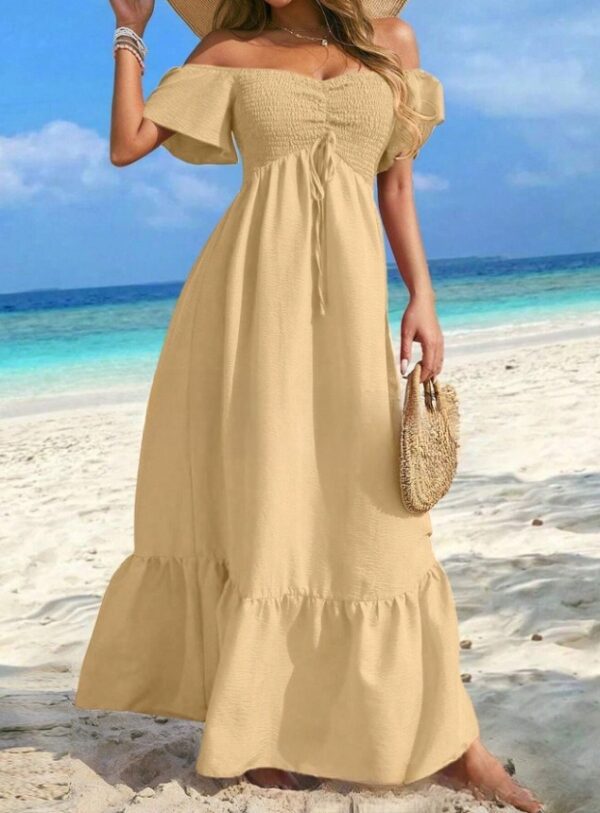 Vestido playero sexy sin tirantes para mujer / Beach Strapless Sexy Women's Clothing Dress - Imagen 4