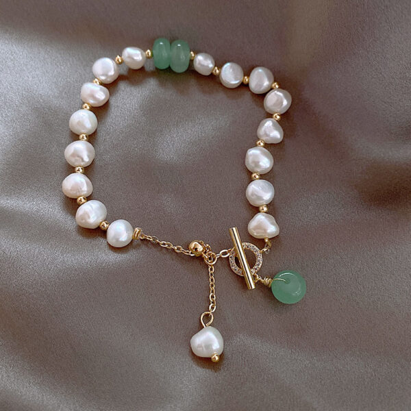 Pulsera ajustable de perlas de agua dulce irregulares para mujer / Women Irregular Freshwater Pearl Adjustable Bracelet - Imagen 3