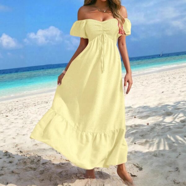 Vestido playero sexy sin tirantes para mujer / Beach Strapless Sexy Women's Clothing Dress - Imagen 5