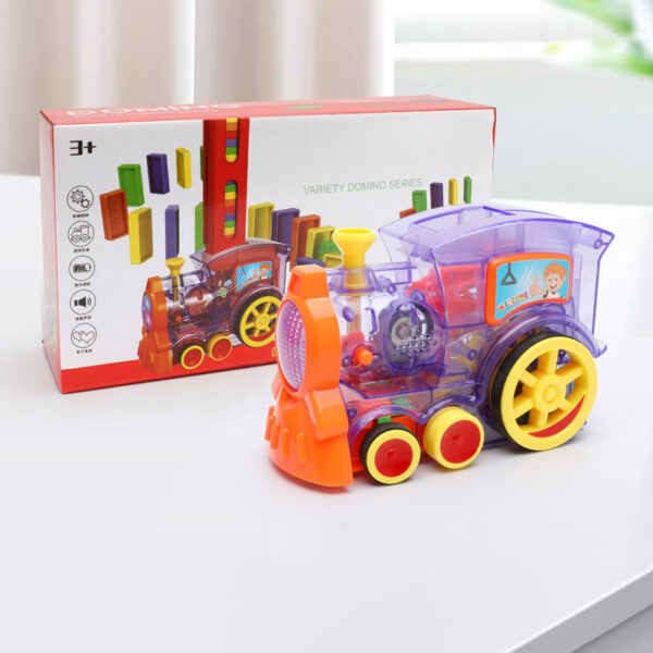 Tren de dominó, juguetes para bebés, coche, rompecabezas, liberación automática, licencia, bloques de construcción eléctricos, tren de juguete / Domino Train Toys Baby Toys Car Puzzle Automatic Release Licensing Electric Building Blocks Train Toy - Imagen 3