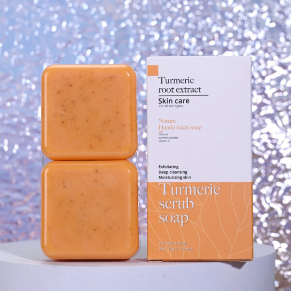 Jabón de baño limpiador artesanal de cúrcuma esmerilado _ Frosted Handmade Cleansing Bath Turmeric Soap - Imagen 2