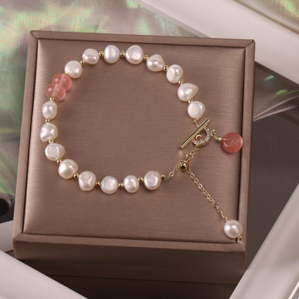 Pulsera ajustable de perlas de agua dulce irregulares para mujer / Women Irregular Freshwater Pearl Adjustable Bracelet - Imagen 7