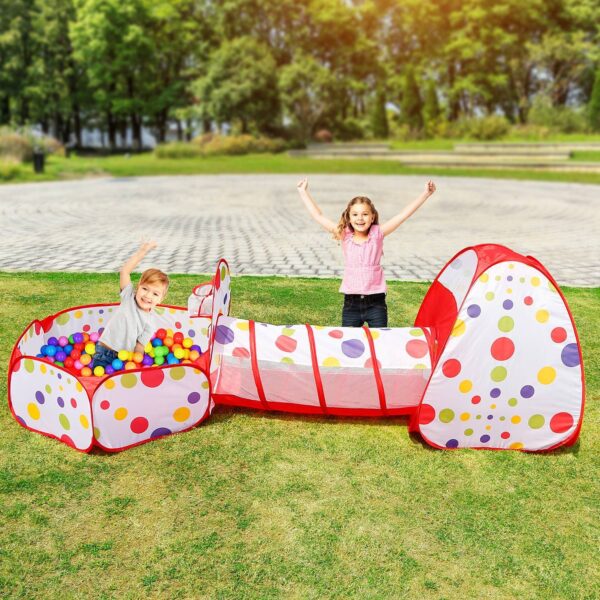 Tienda de campaña 3 en 1 para gatear con túnel para niños, con bolsa de almacenamiento para viajes en interiores y exteriores (pelotas no incluidas). / 1Pc 3 In 1 Child Crawl Tunnel Tent Kids Play Tent With Storage Bag For Indoor Outdoor Travel Balls Not Included - Imagen 6