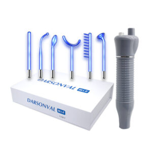 Alta Frecuencia con Ozono para Cuidado Facial y Capilar – Set de Electroterapia Portátil 6 Piezas, Rejuvenecimiento de la Piel y Tratamiento Antiacné / High Frequency Ozone Facial Wand – 6-Piece Portable Electrotherapy Set for Skin Rejuvenation, Acne Treatment & Hair Care